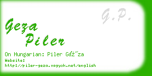 geza piler business card